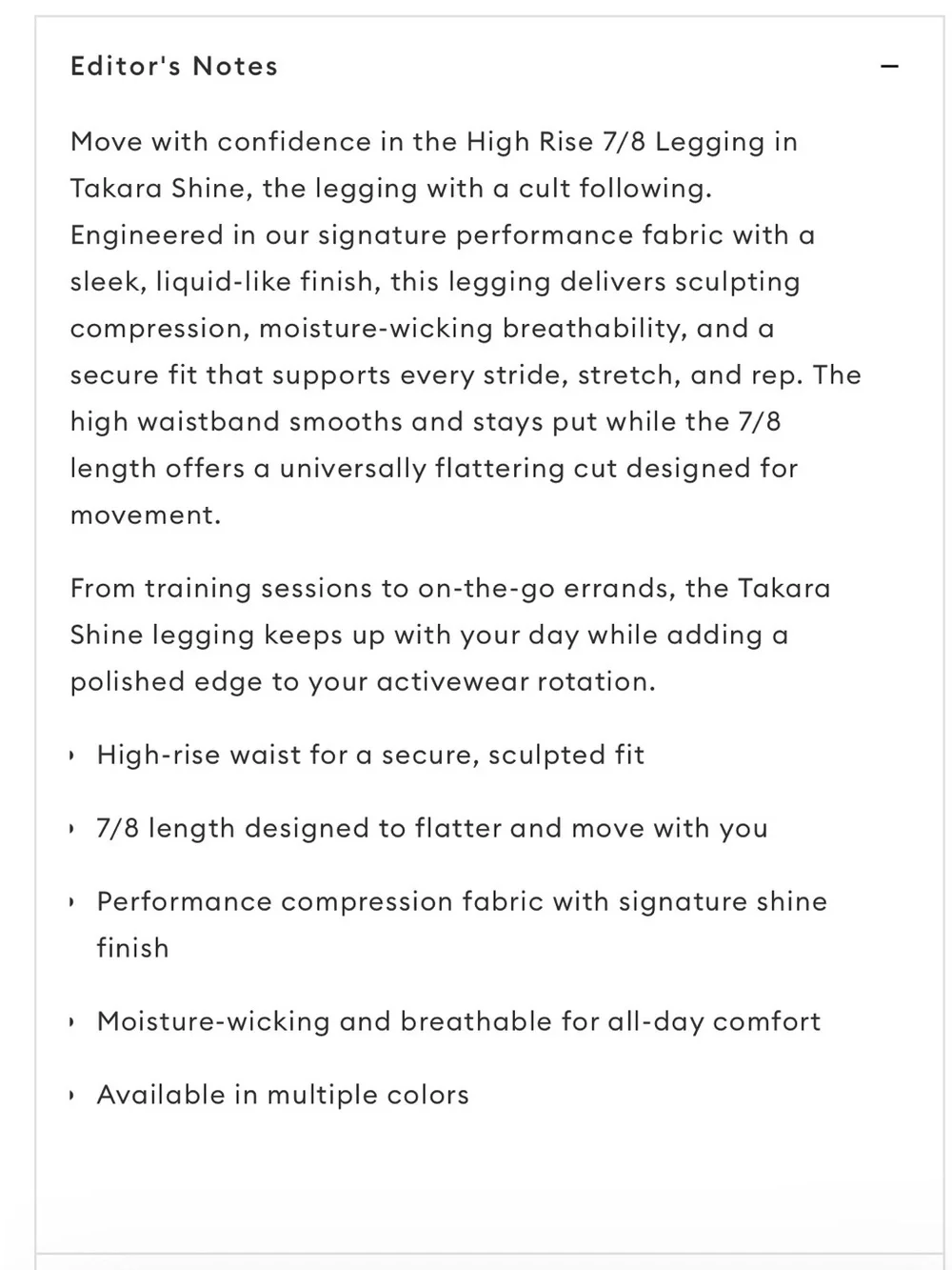 Carbon38 Takara Shine High Rise 7/8 Leggings Black XS Liquid Shine